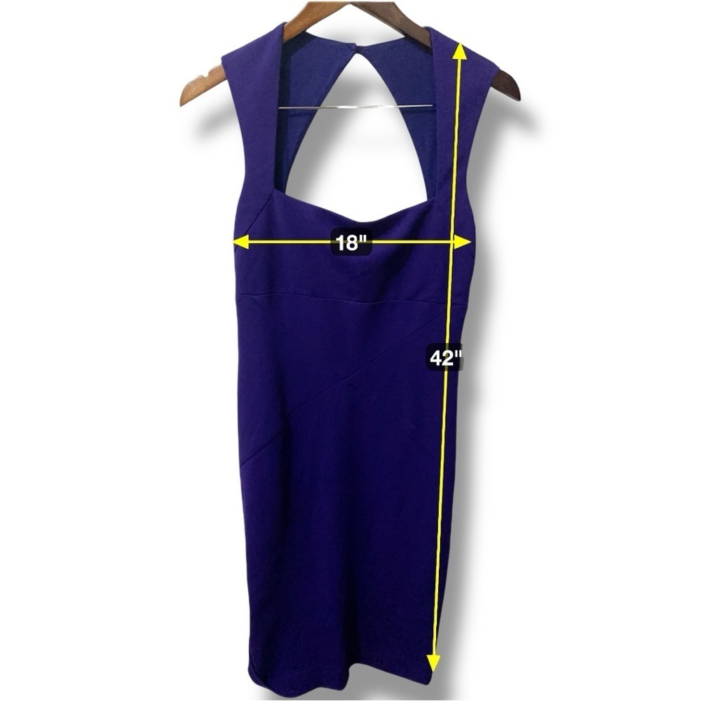 150 Nicole Miller | USA. NWOT. Royal Purple Cutout Sheath Dress (Size 10) - Picture 4 of 9